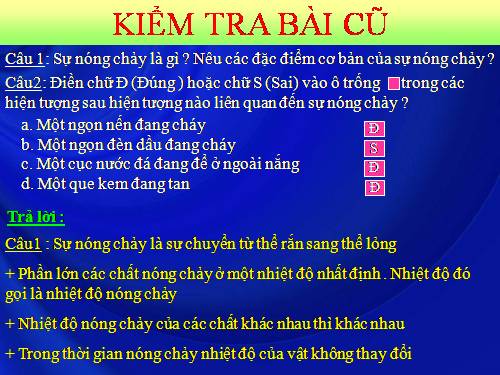 Bài 25. Sự nóng chảy và sự đông đặc (tiếp theo)