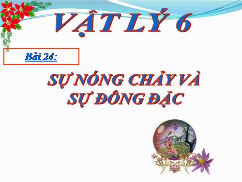 Bài 24. Sự nóng chảy và sự đông đặc