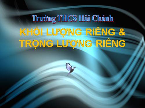 Bài 11. Khối lượng riêng - Trọng lượng riêng