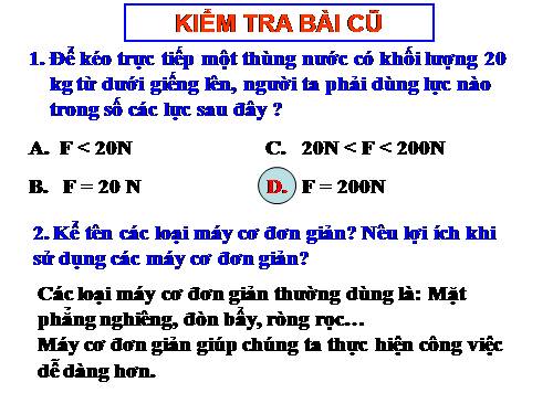 Bài 14. Mặt phẳng nghiêng