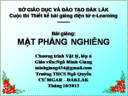 Bài 14. Mặt phẳng nghiêng