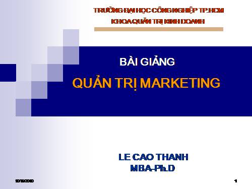 quản trị marketing