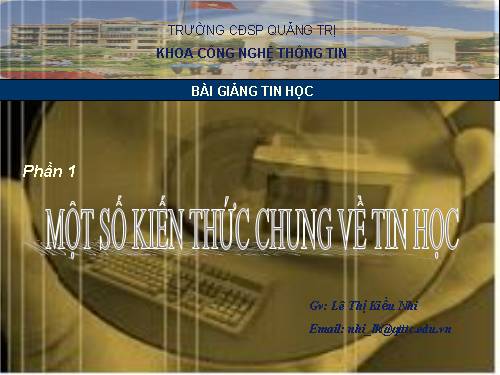 Tin hoc cơ sở_Một số kiến thức chung về Tin học