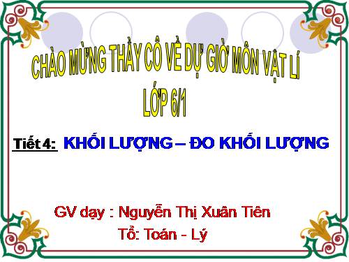 Bài 5. Khối lượng - Đo khối lượng