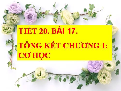 Bài 17. Tổng kết chương I: Cơ học