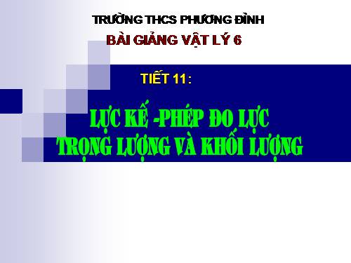 Bài 10. Lực kế - Phép đo lực - Trọng lượng và khối lượng