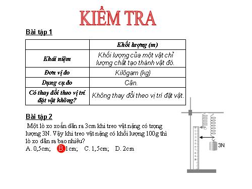 Bài 10. Lực kế - Phép đo lực - Trọng lượng và khối lượng