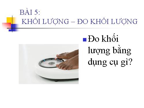 Bài 5. Khối lượng - Đo khối lượng