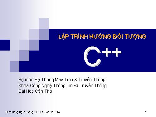 Lập trình hướng đối tượng C++ (slides)