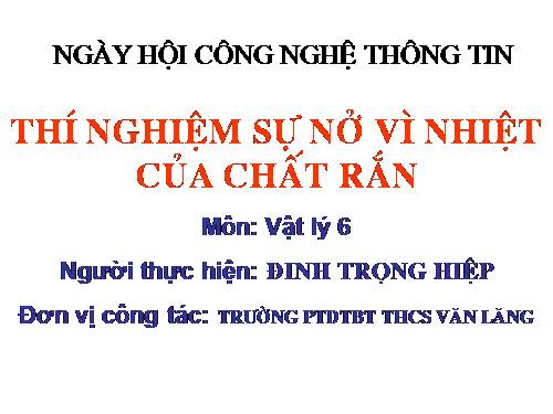 Bài 18. Sự nở vì nhiệt của chất rắn