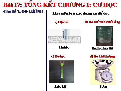 Bài 17. Tổng kết chương I: Cơ học