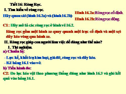 Bài 16. Ròng rọc