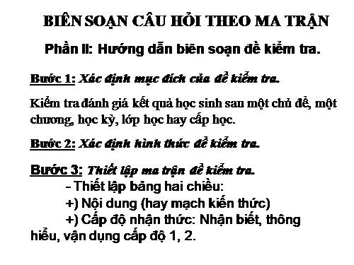 BIÊN SOẠN ĐỀ KIỂM TRA,