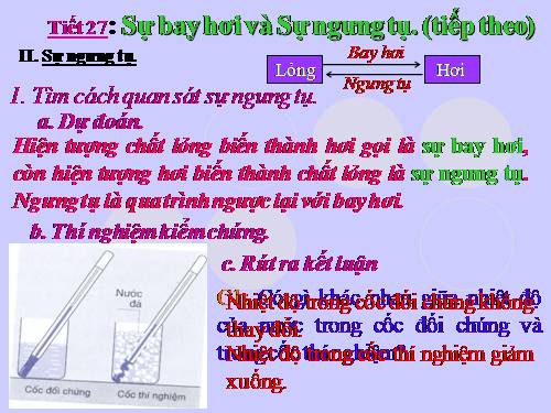 Bài 27. Sự bay hơi và sự ngưng tụ (tiếp theo)