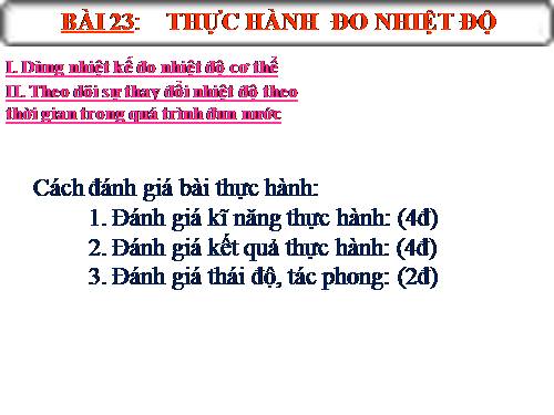 Bài 23. Thực hành đo nhiệt độ