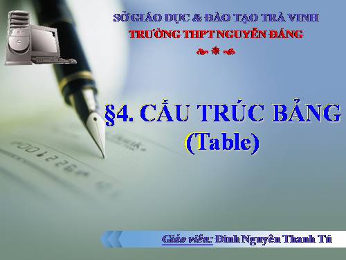 Cấu trúc bảng . Khối 12