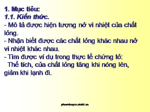 Bài 19. Sự nở vì nhiệt của chất lỏng