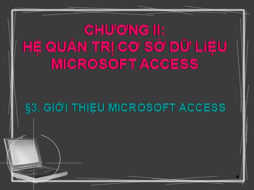 Bài 3. Giới thiệu Access