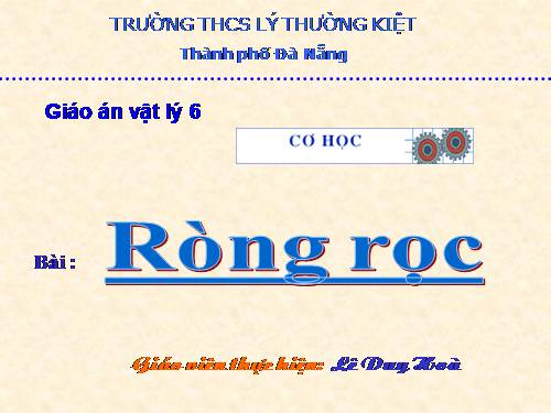 Bài 16. Ròng rọc