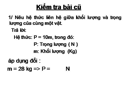 Bài 11. Khối lượng riêng - Trọng lượng riêng