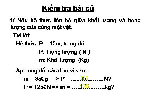 Bài 11. Khối lượng riêng - Trọng lượng riêng