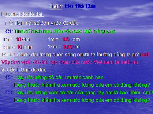 Bài 1. Đo độ dài