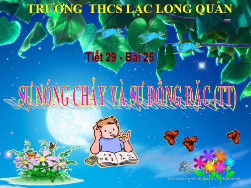 Bài 25. Sự nóng chảy và sự đông đặc (tiếp theo)