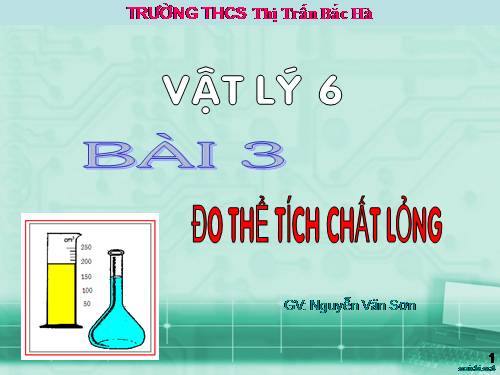 Bài 3. Đo thể tích chất lỏng