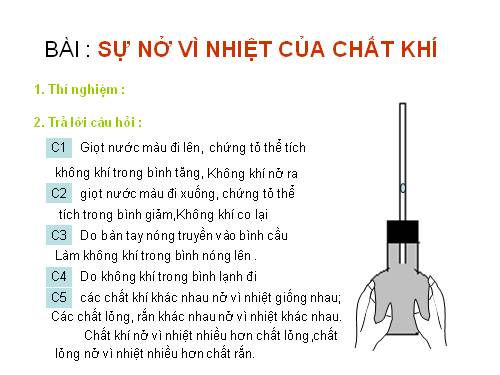 Bài 20. Sự nở vì nhiệt của chất khí