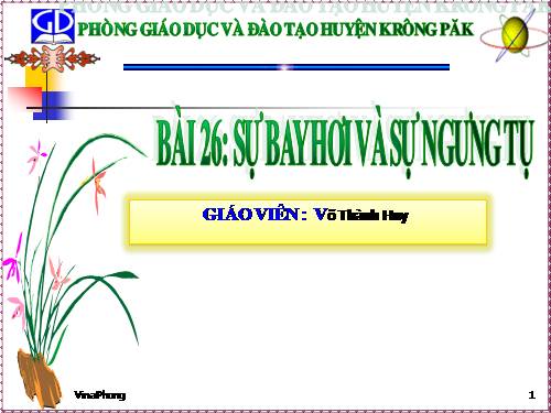 Bài 26. Sự bay hơi và sự ngưng tụ