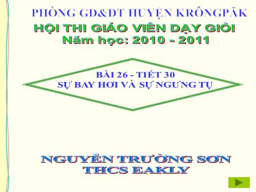 Bài 26. Sự bay hơi và sự ngưng tụ