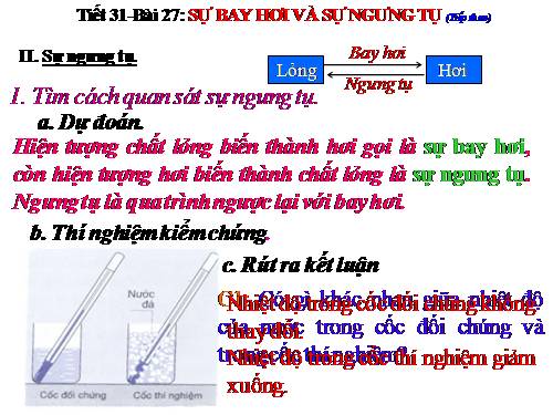 Bài 27. Sự bay hơi và sự ngưng tụ (tiếp theo)