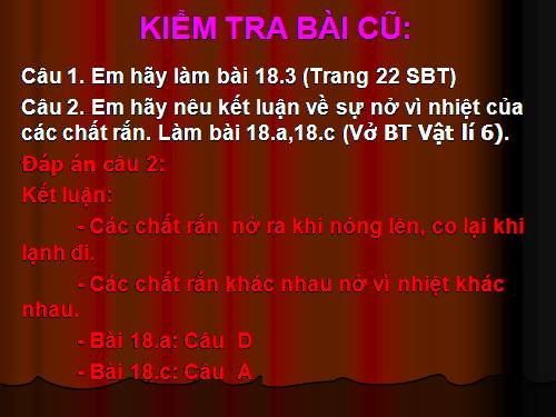 Bài 19. Sự nở vì nhiệt của chất lỏng