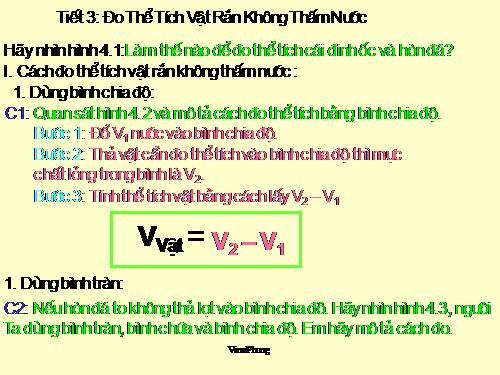 Bài 4. Đo thể tích vật rắn không thấm nước