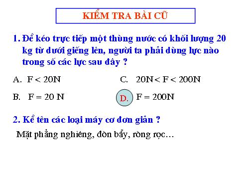 Bài 14. Mặt phẳng nghiêng