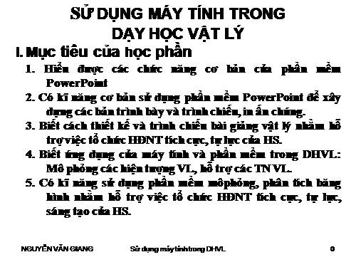 Sử dụng PowerPoint để dạy vật lý