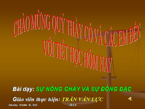 Bài 24. Sự nóng chảy và sự đông đặc