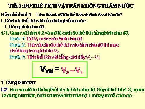 Bài 4. Đo thể tích vật rắn không thấm nước