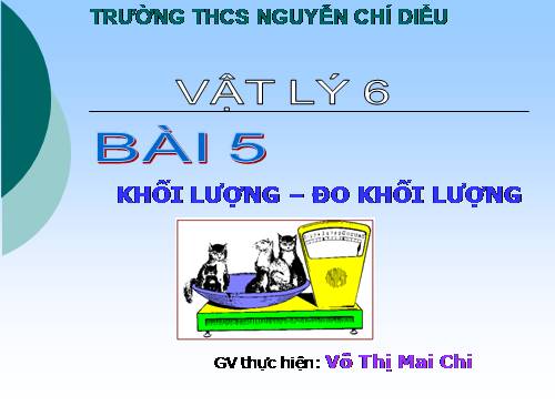 Bài 5. Khối lượng - Đo khối lượng