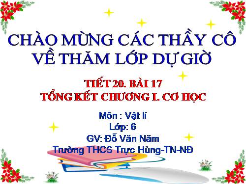 Bài 17. Tổng kết chương I: Cơ học