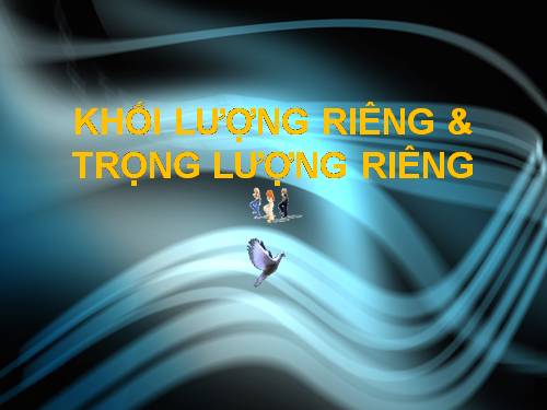 Bài 11. Khối lượng riêng - Trọng lượng riêng