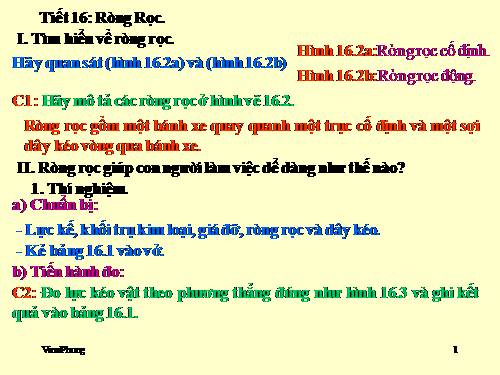 Bài 16. Ròng rọc