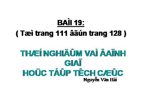 Dạy Học Tích Cực