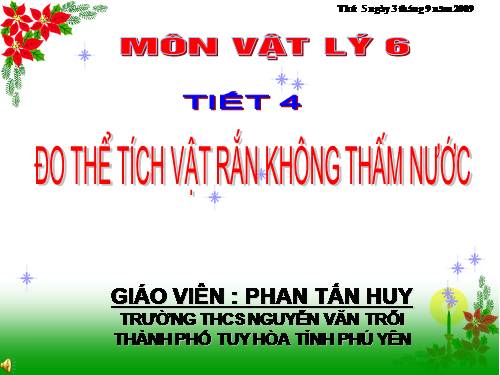 Bài 4. Đo thể tích vật rắn không thấm nước