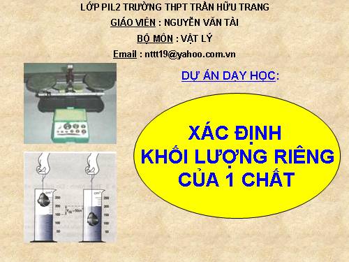 Xác định khối lượng riêng một chất