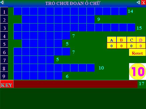 Vật lí 6 : Trò chơi ô chữ (Khối lượng riêng, trọng lượng riêng)