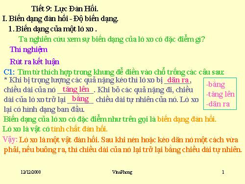 Bài 9. Lực đàn hồi