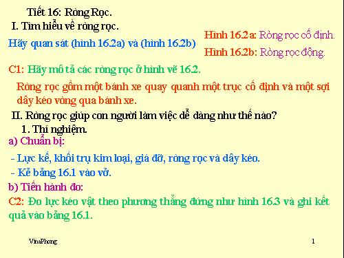 Bài 16. Ròng rọc