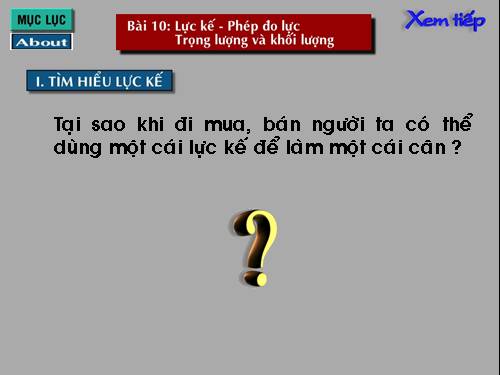 Bài 10. Lực kế - Phép đo lực - Trọng lượng và khối lượng