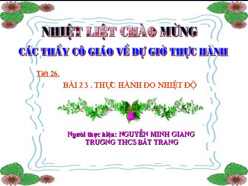 Bài 23. Thực hành đo nhiệt độ